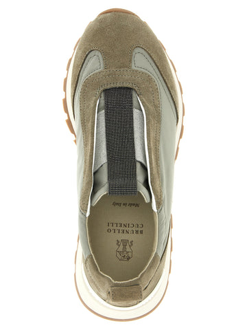 Bicolor Polyester Athletic Sneakers
