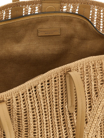 Beige Polyamide Shoulder Bag
