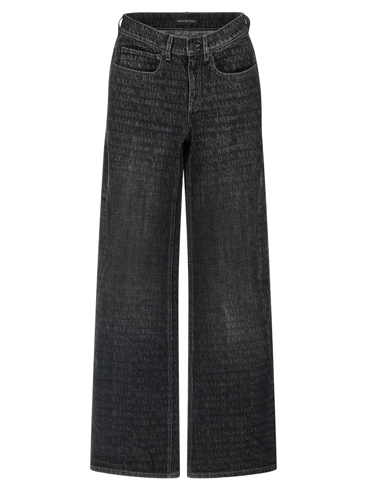 Black Cotton Flared Jeans
