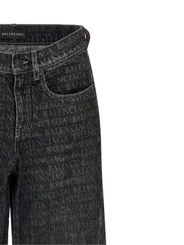 Black Cotton Flared Jeans