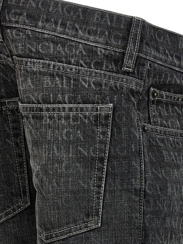 Black Cotton Flared Jeans