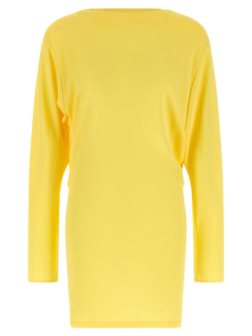 Bicolor Viscose Short Dress
