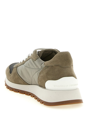 Bicolor Polyester Athletic Sneakers