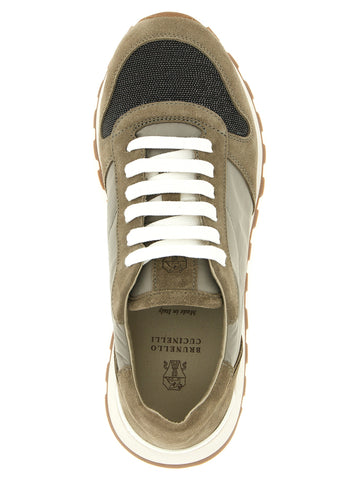 Bicolor Polyester Athletic Sneakers