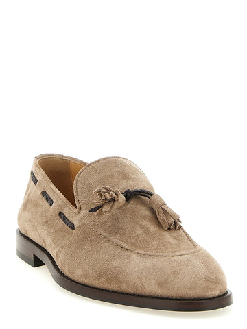 Brown Calfskin Slip-On Loafers