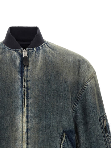 Gray Polyester Bomber