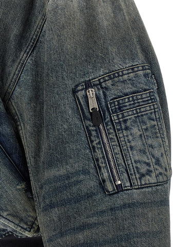 Gray Polyester Bomber