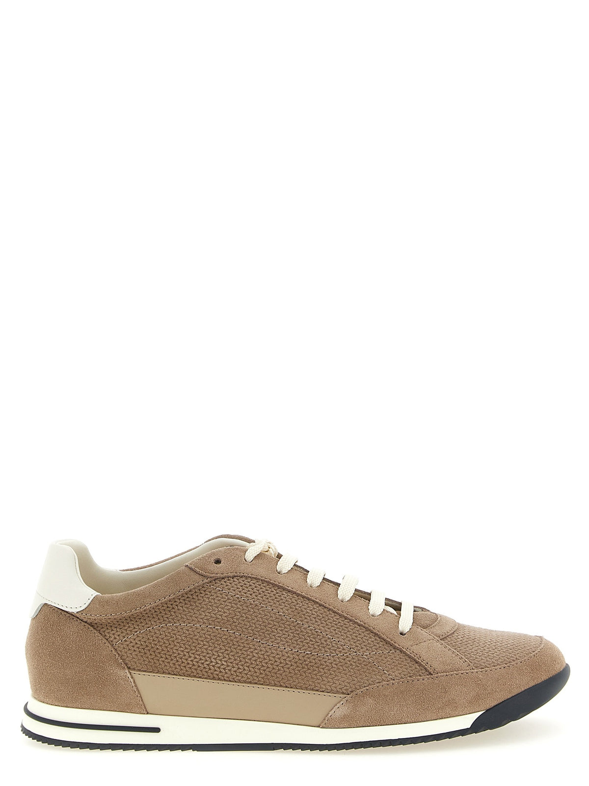 Beige Calfskin Low Top Sneakers