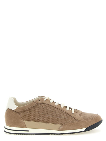 Beige Calfskin Low Top Sneakers