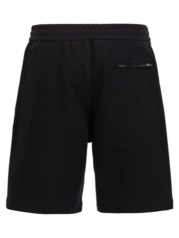 Black Cotton Bermuda Shorts