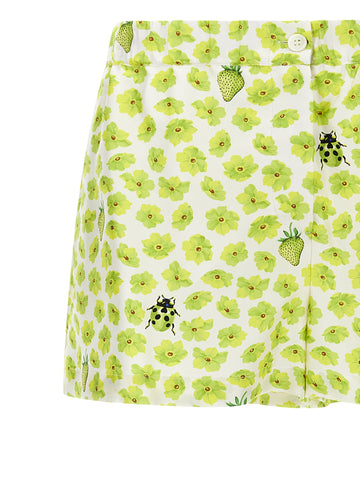 Multicolor Silk Bermuda Shorts