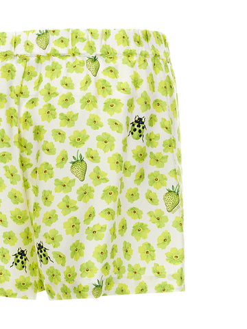 Multicolor Silk Bermuda Shorts