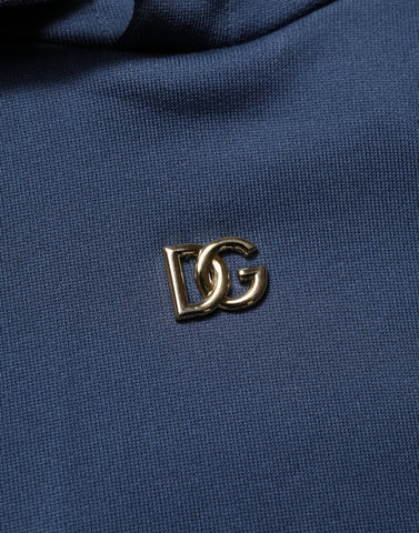 Blue Cotton Coral Logo Hooded Sweatshirt Sweater