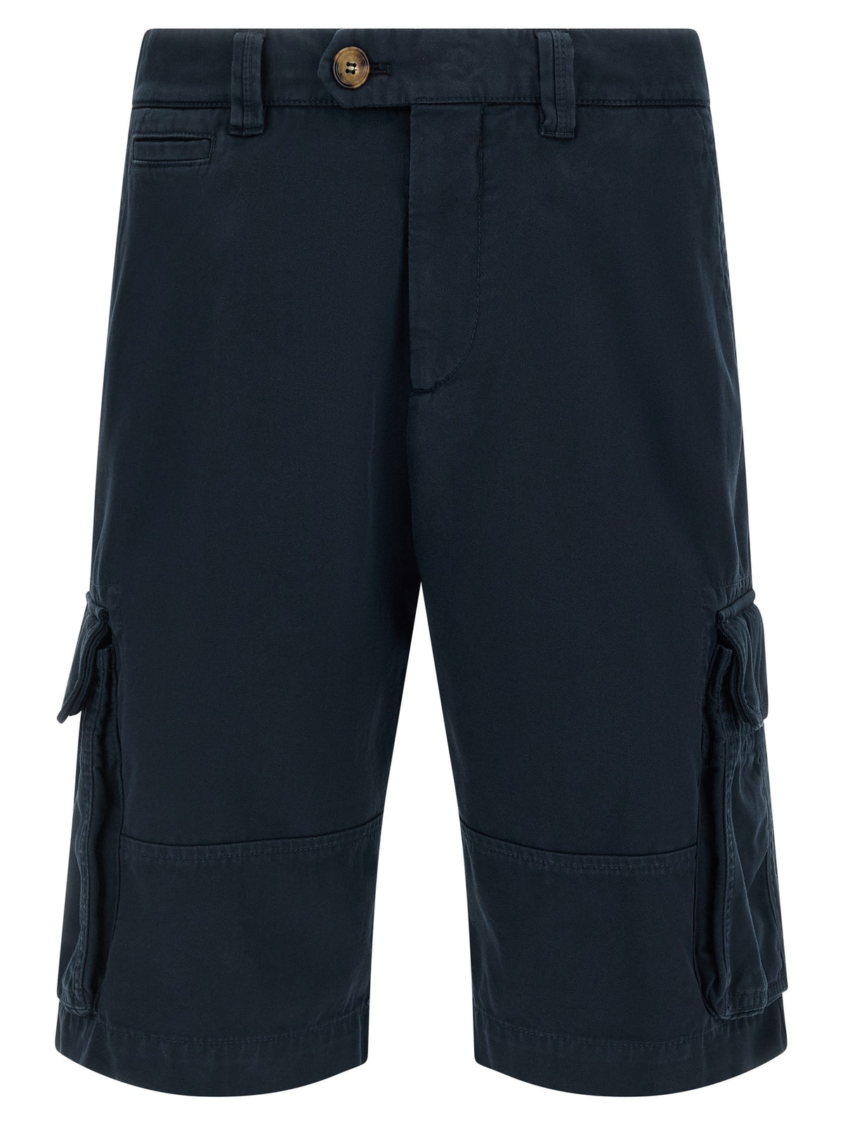 Blue Cotton Bermuda Shorts