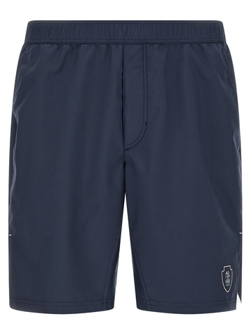 Blue Polyester Bermuda Shorts
