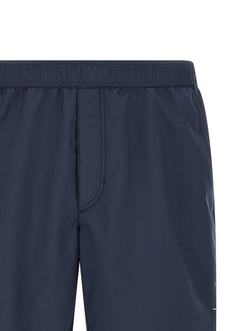 Blue Polyester Bermuda Shorts