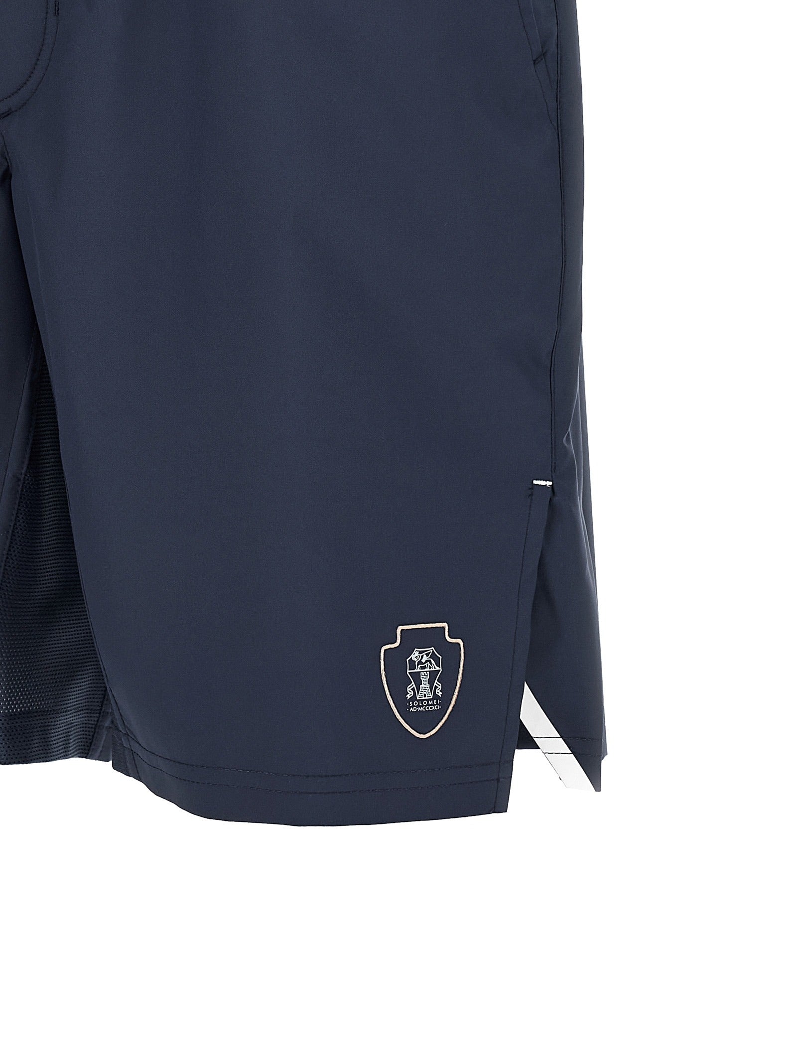 Blue Polyester Bermuda Shorts