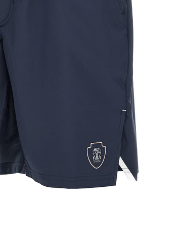 Blue Polyester Bermuda Shorts