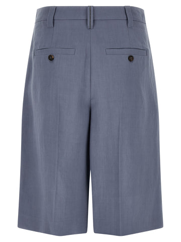 Blue Viscose Bermuda Shorts