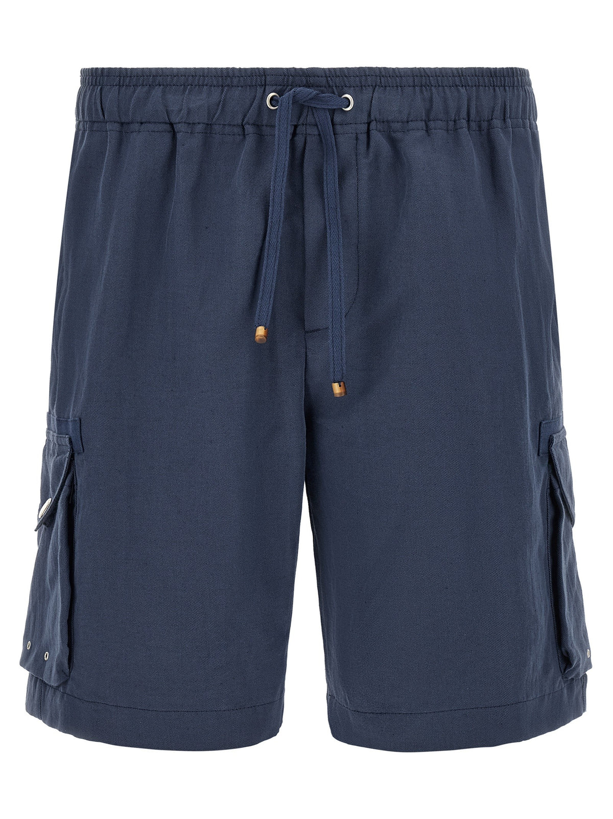 Blue Linen Bermuda Shorts