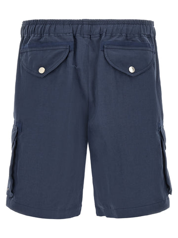 Blue Linen Bermuda Shorts