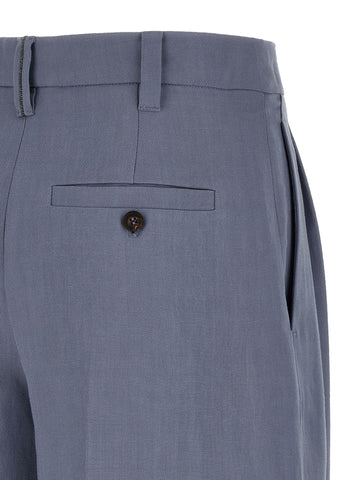 Blue Viscose Bermuda Shorts