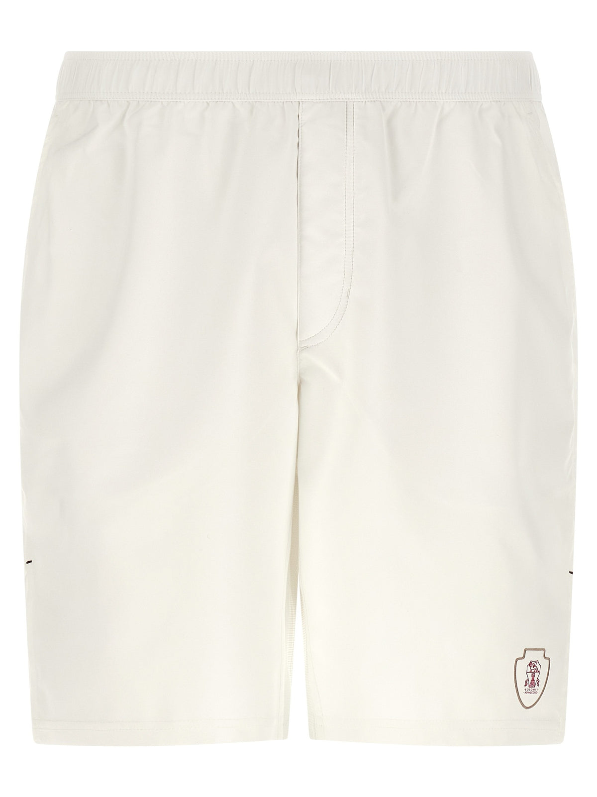 White Polyester Bermuda Shorts