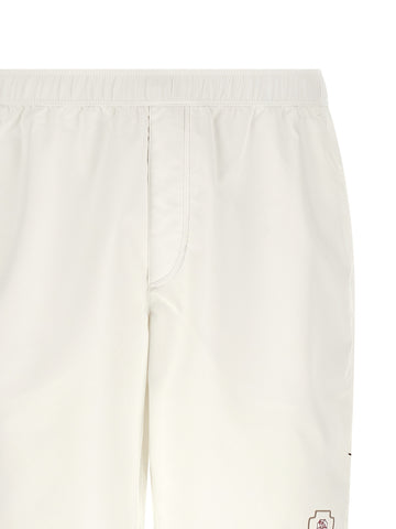 White Polyester Bermuda Shorts