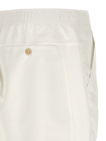 White Polyester Bermuda Shorts