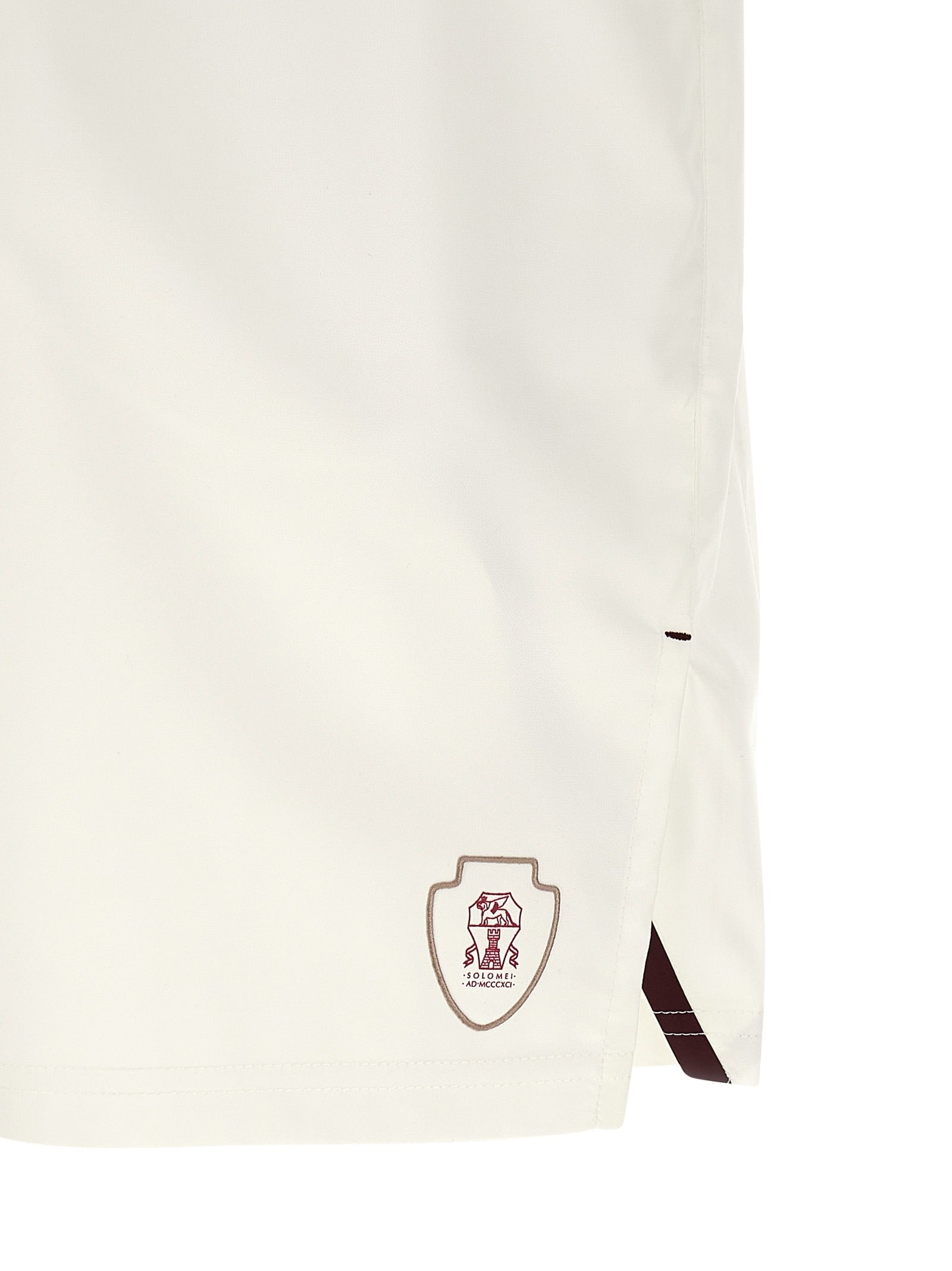 White Polyester Bermuda Shorts