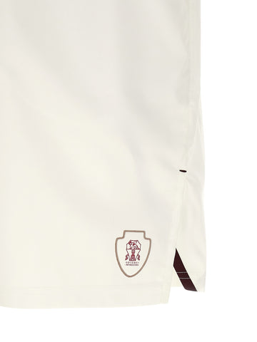White Polyester Bermuda Shorts