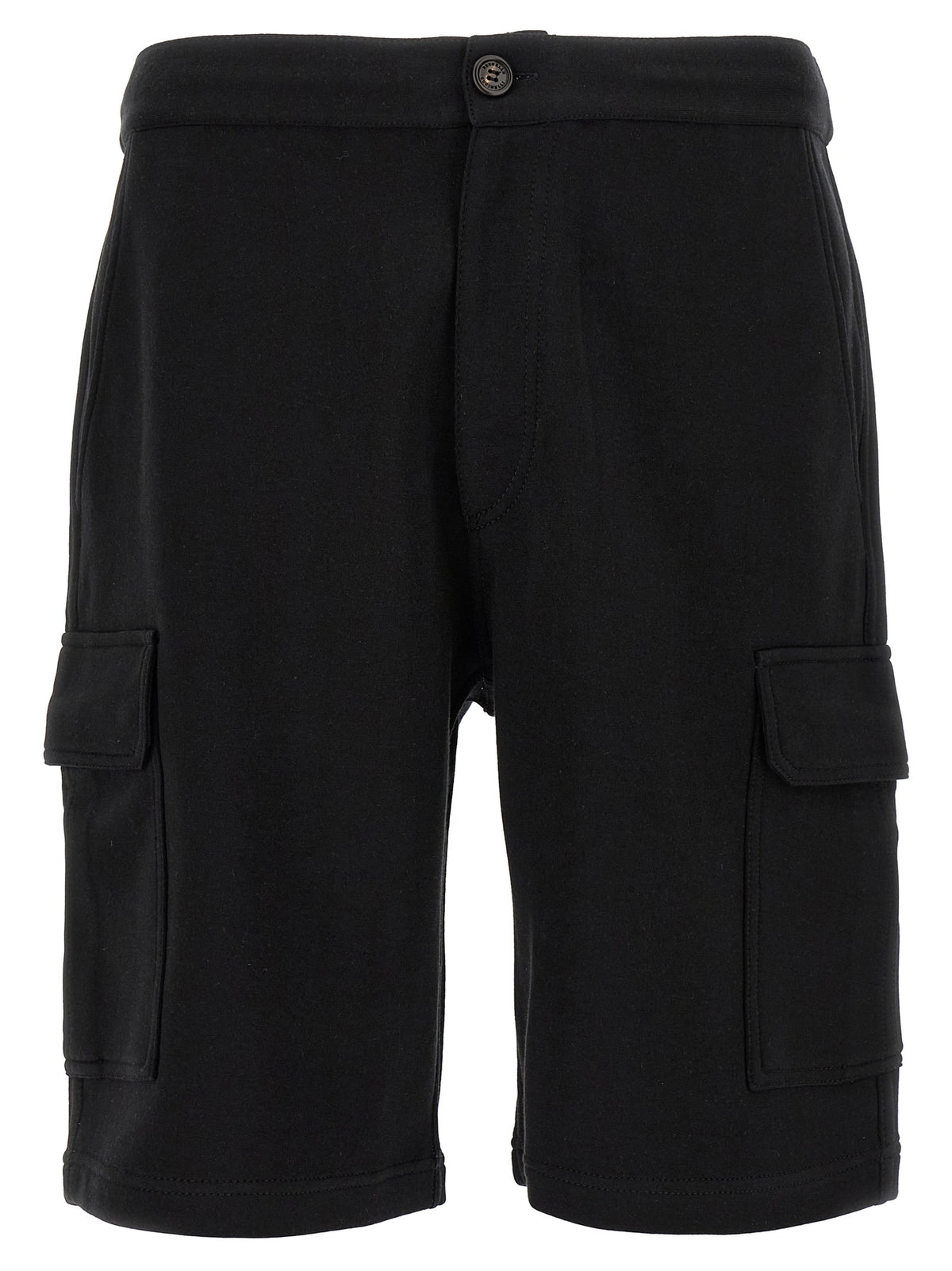 Black Cotton Bermuda Shorts