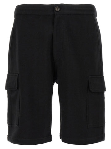 Black Cotton Bermuda Shorts