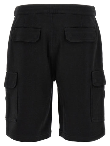 Black Cotton Bermuda Shorts
