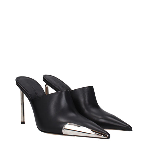 Black Leather High Heel Pumps
