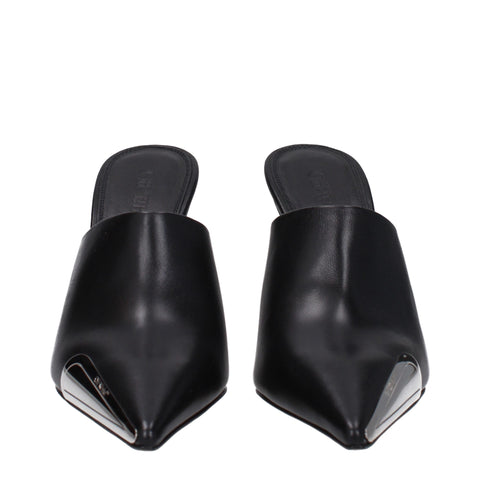 Black Leather High Heel Pumps