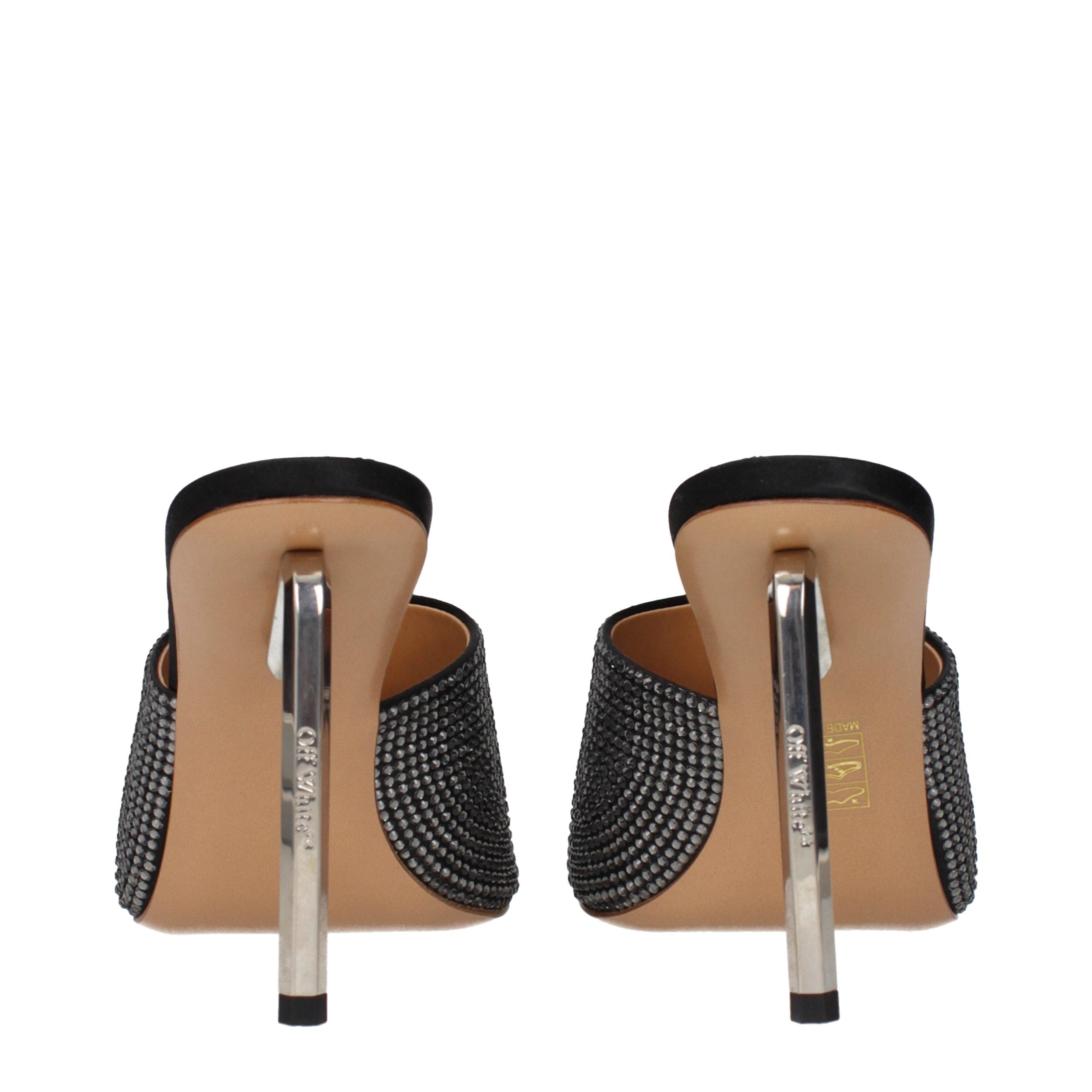 Black Satin Stiletto Heel Sandals