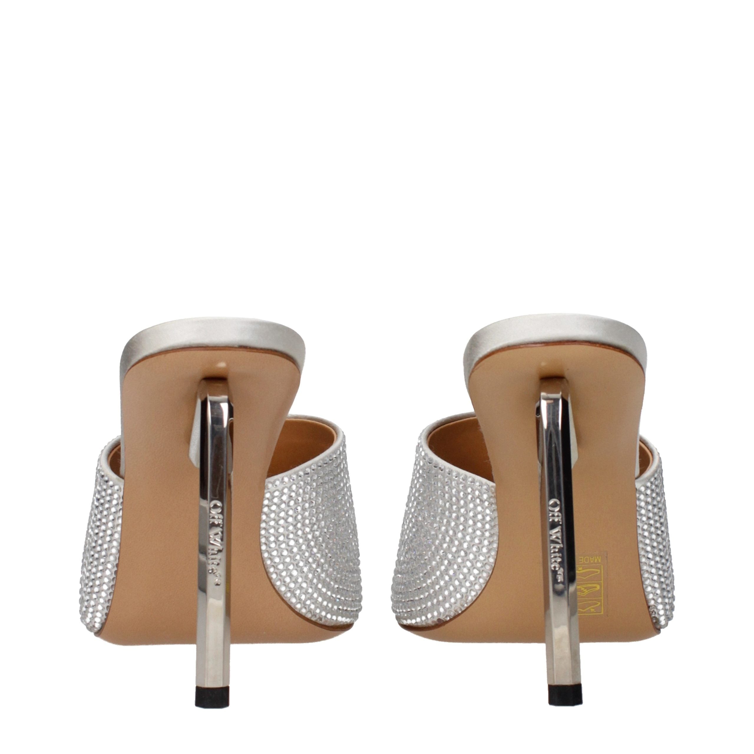 Gray Satin Stiletto Heel Sandals