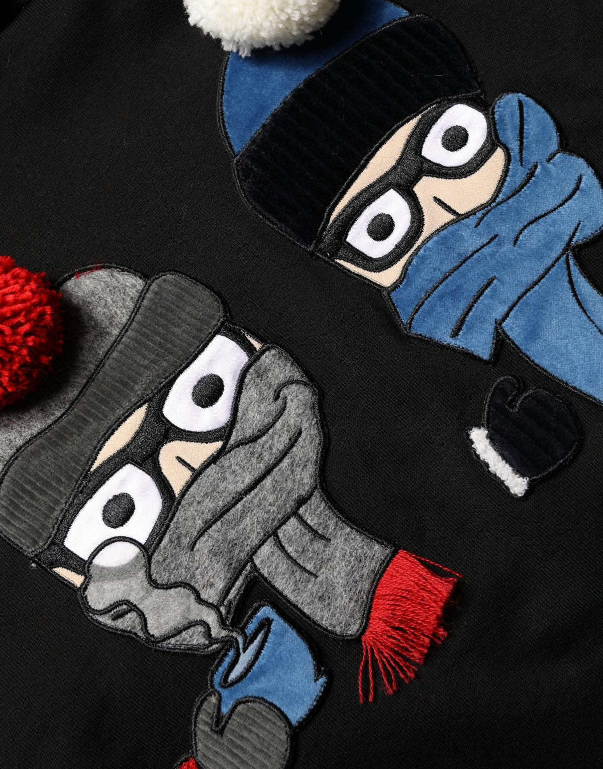 #dgfamily Black Cotton Hooded Men Sweatshirt Sweater