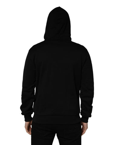 #dgfamily Black Cotton Hooded Men Sweatshirt Sweater