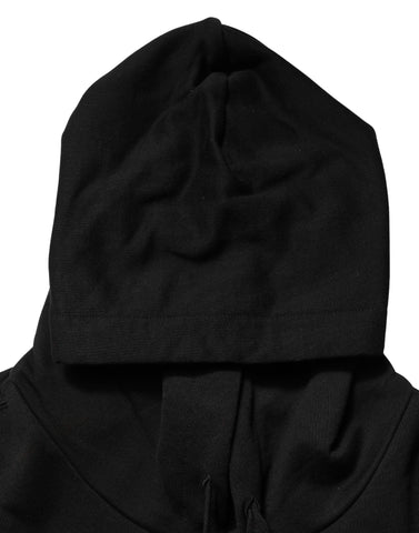 #dgfamily Black Cotton Hooded Men Sweatshirt Sweater