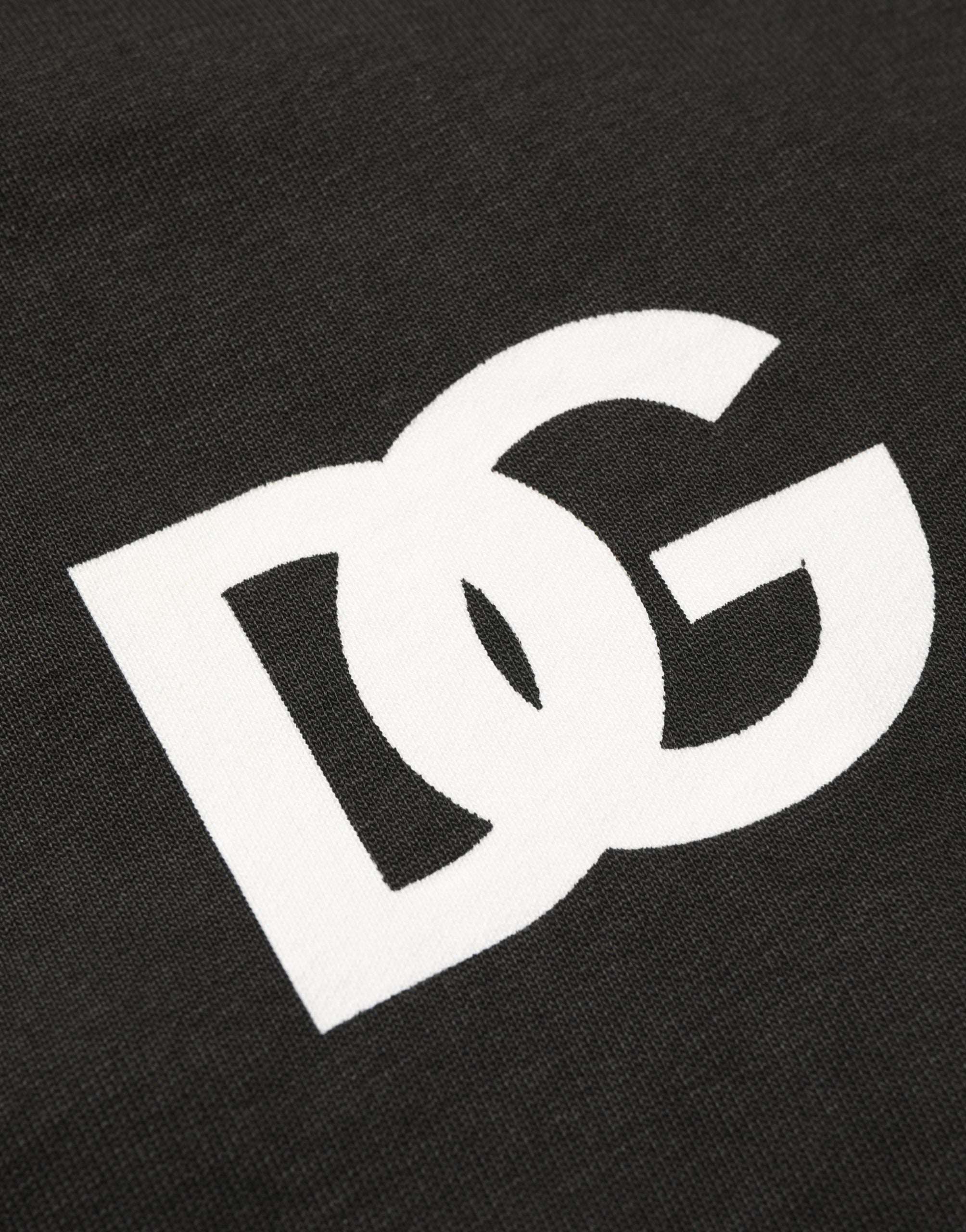 Black Cotton Logo Hooded Full Zip Sweater
