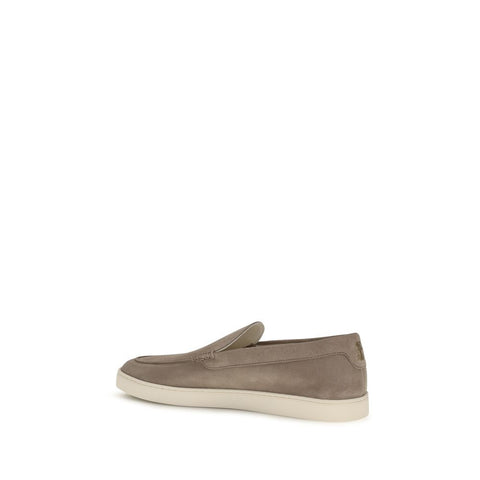 Gray Calf Leather Bos Taurus Slip-On Loafers