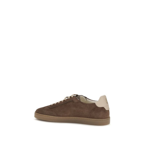 Beige Calf Leather Bos Taurus Low Top Sneakers