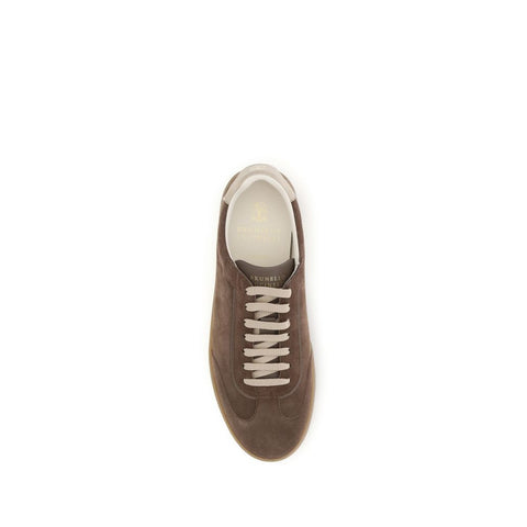 Beige Calf Leather Bos Taurus Low Top Sneakers