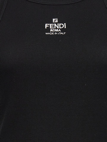 Black Cotton Sleeveles T-Shirt