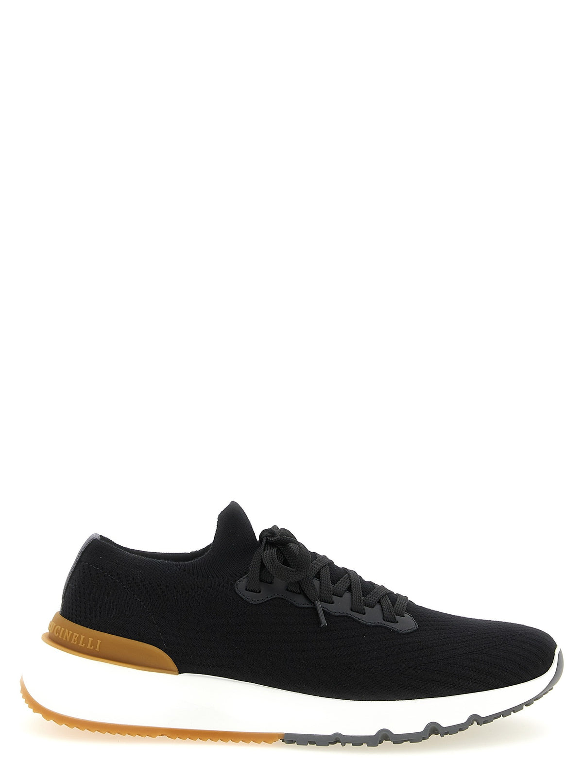 Black Polyethylene Athletic Sneakers