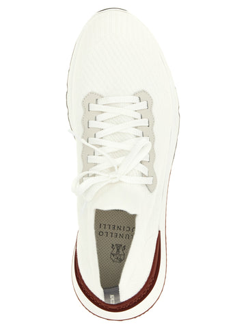 White Polyethylene Athletic Sneakers