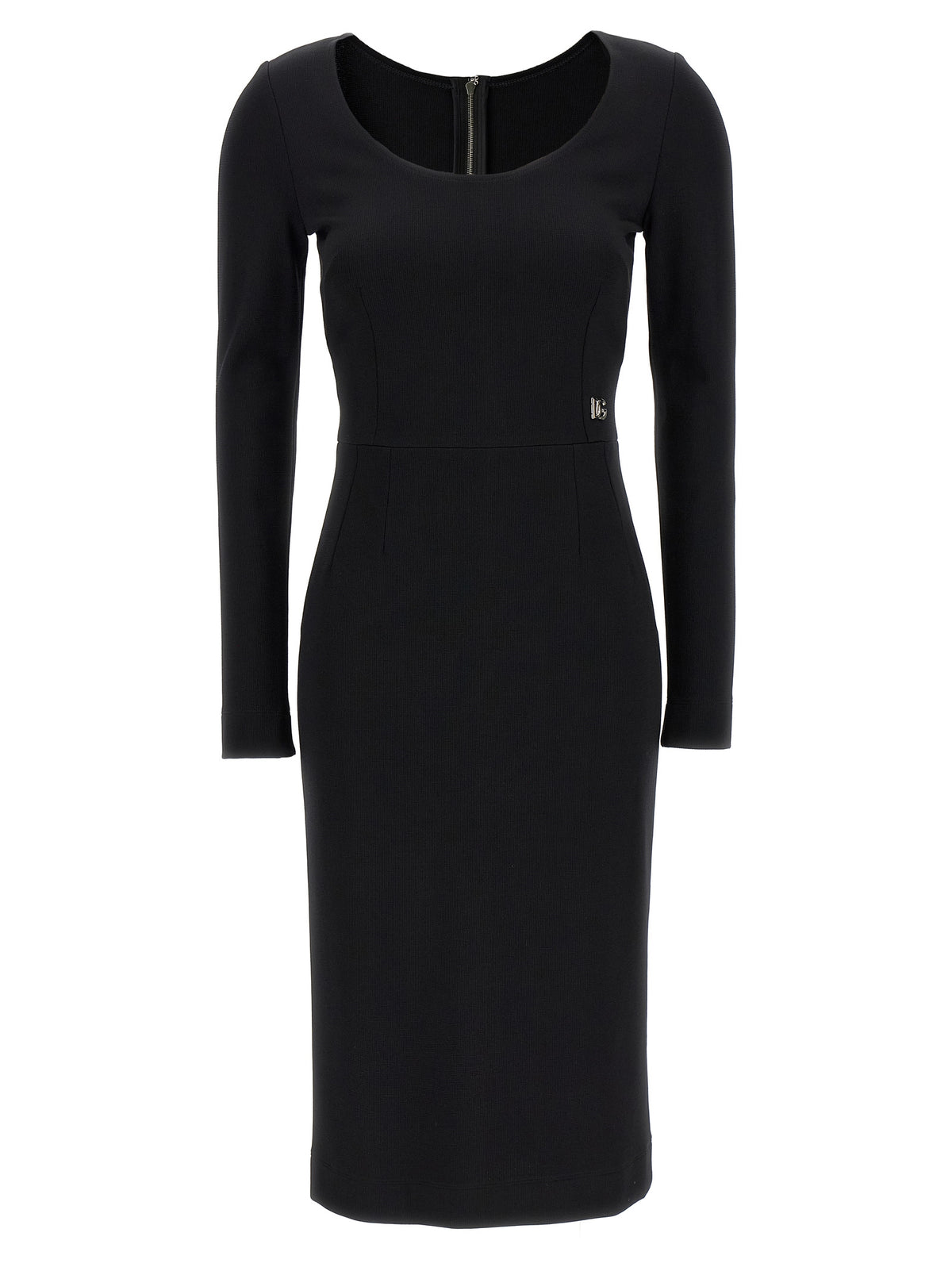 Black Viscose Midi Dress