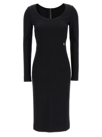 Black Viscose Midi Dress